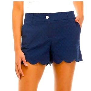NWT! Crown & Ivy Kids - Girls scalloped shorts, navy blue size 14